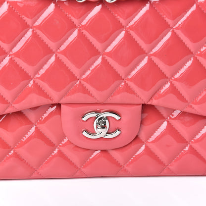 Chanel Patent Quilted Jumbo Double Flap Pink 12 of 12