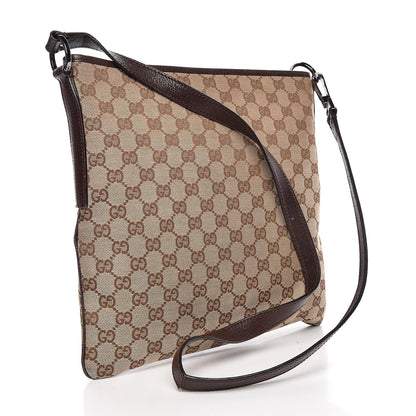 Gucci GG Supreme Monogram Medium Flat Messenger Bag Dark Brown 3 of 7