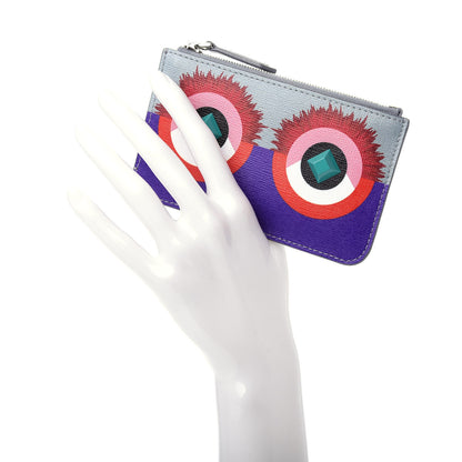 Fendi Vitello Elite Studded Hypnoteyes Coin Pouch Key Case Polvere Multicolor 2 of 8