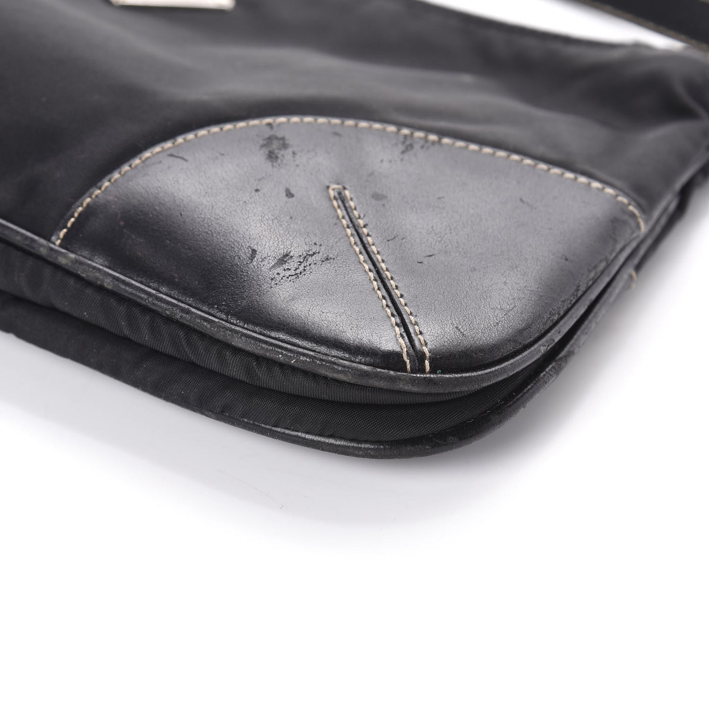Tessuto Light Nylon Soft Calf Shoulder Bag Black