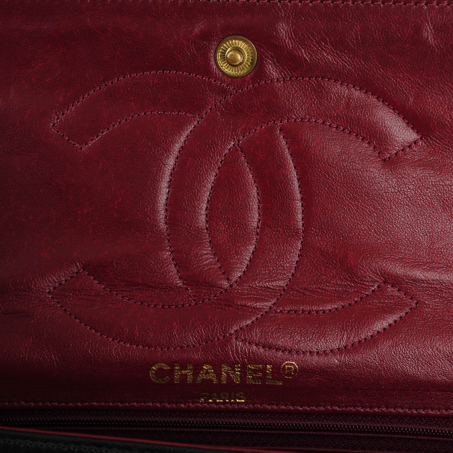 Lambskin Quilted Medium Double Flap Black