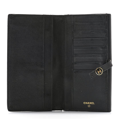 Chanel Grained Calfskin CC Button Long Wallet Black 5 of 10