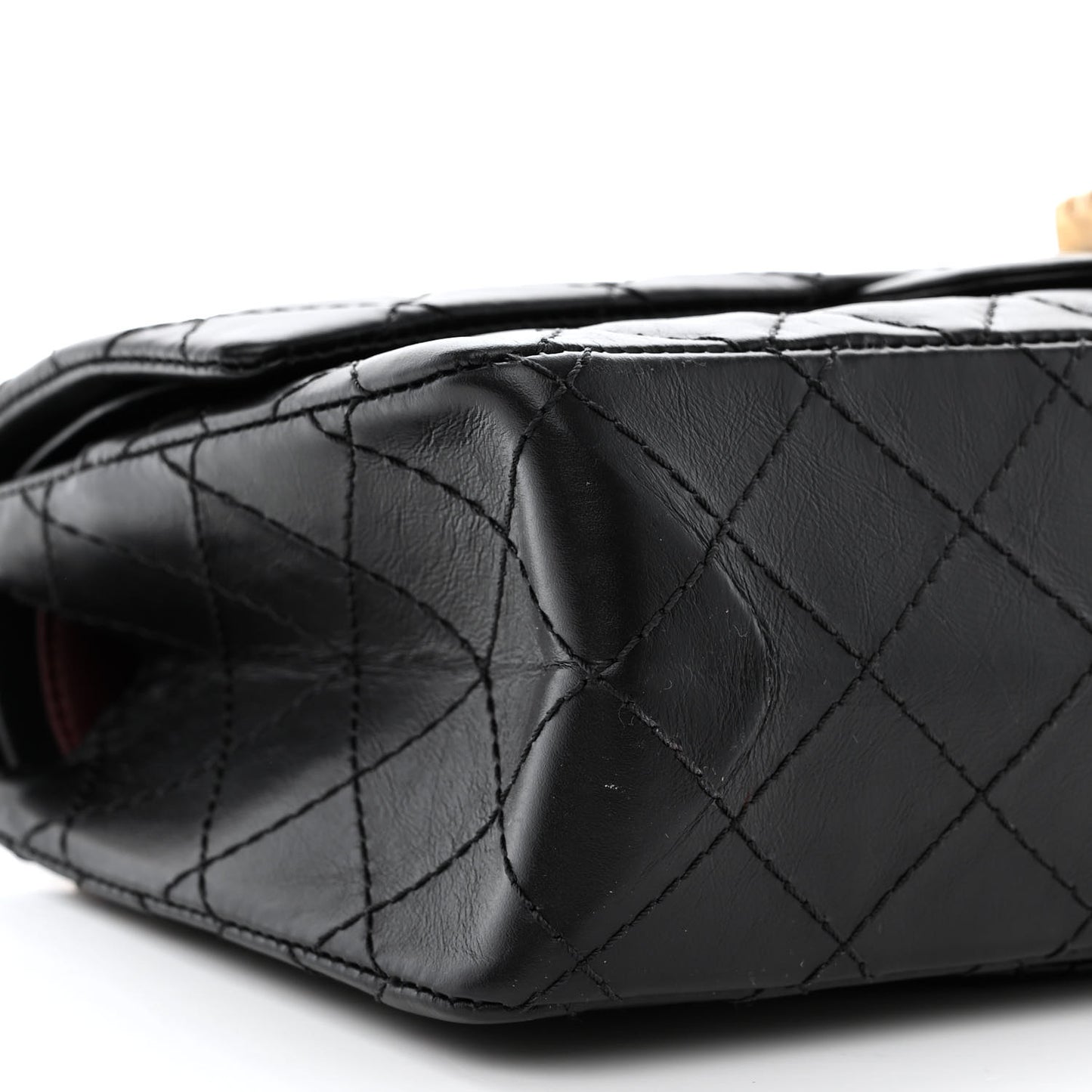 Aged Calfskin Quilted 2.55 Reissue 225 Flap Black