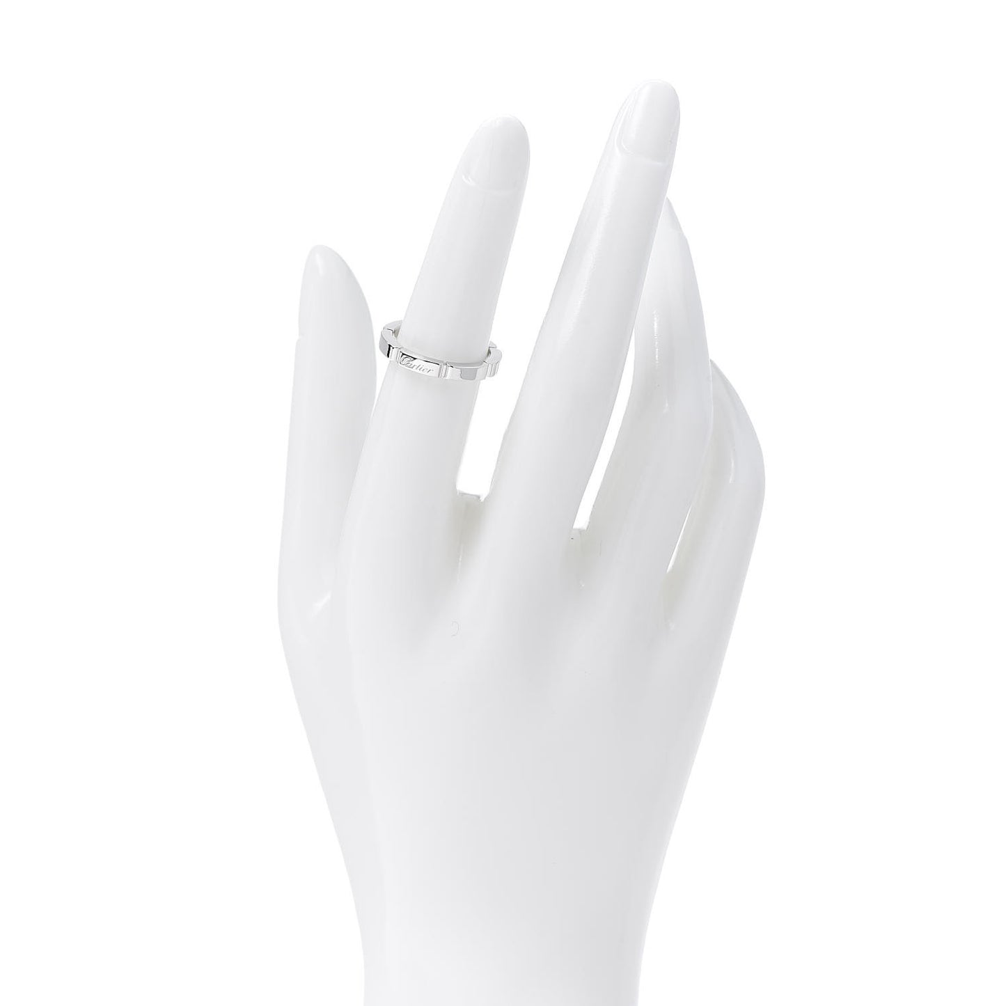 18K White Gold 2.5mm Maillon Panthere Wedding Band Ring 51 5.75