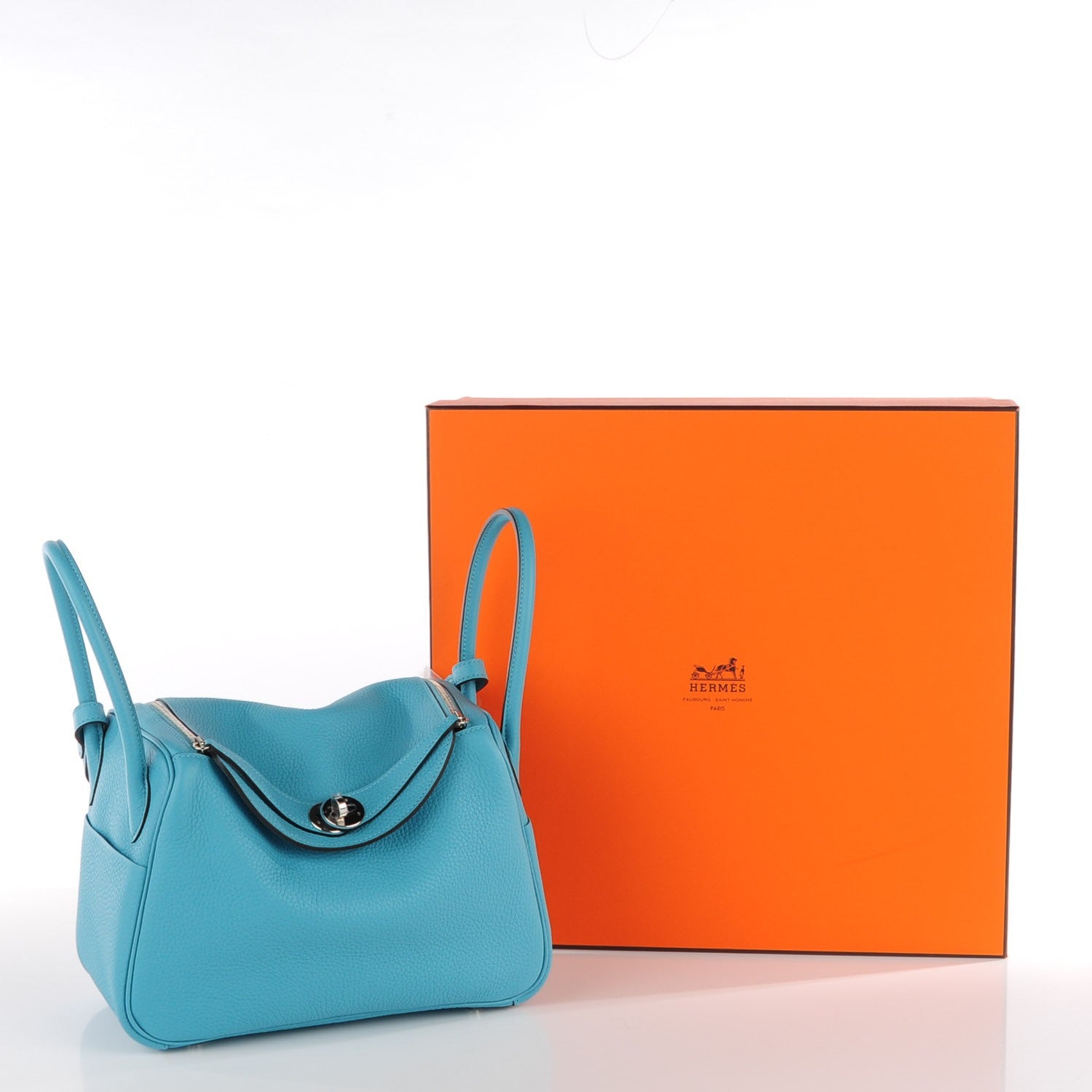 Hermes Taurillon Clemence Lindy 26 Bleu Saint Cyr 5 of 15