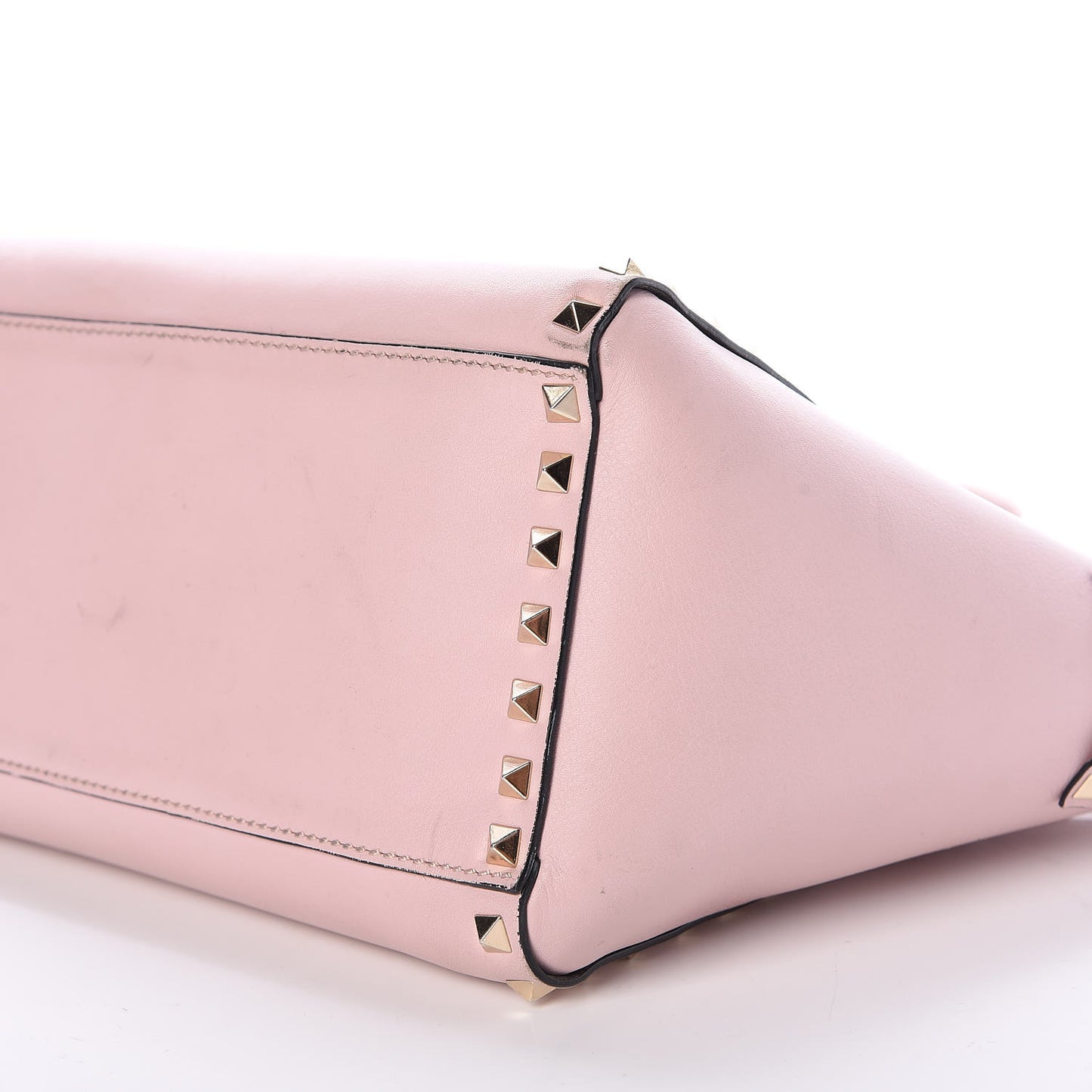 Vitello Small Rockstud Double Handle Tote Water Rose