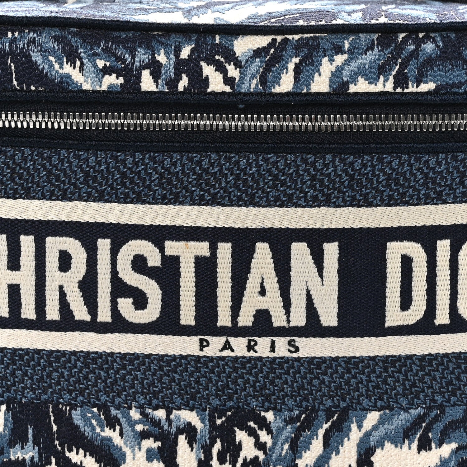 Christian Dior Canvas Embroidered Palm Tree Diortravel Vanity Case Blue Multicolor 7 of 9