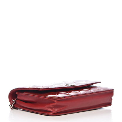 Chanel Patent Quilted Brilliant Wallet On Chain WOC Red 4 of 13