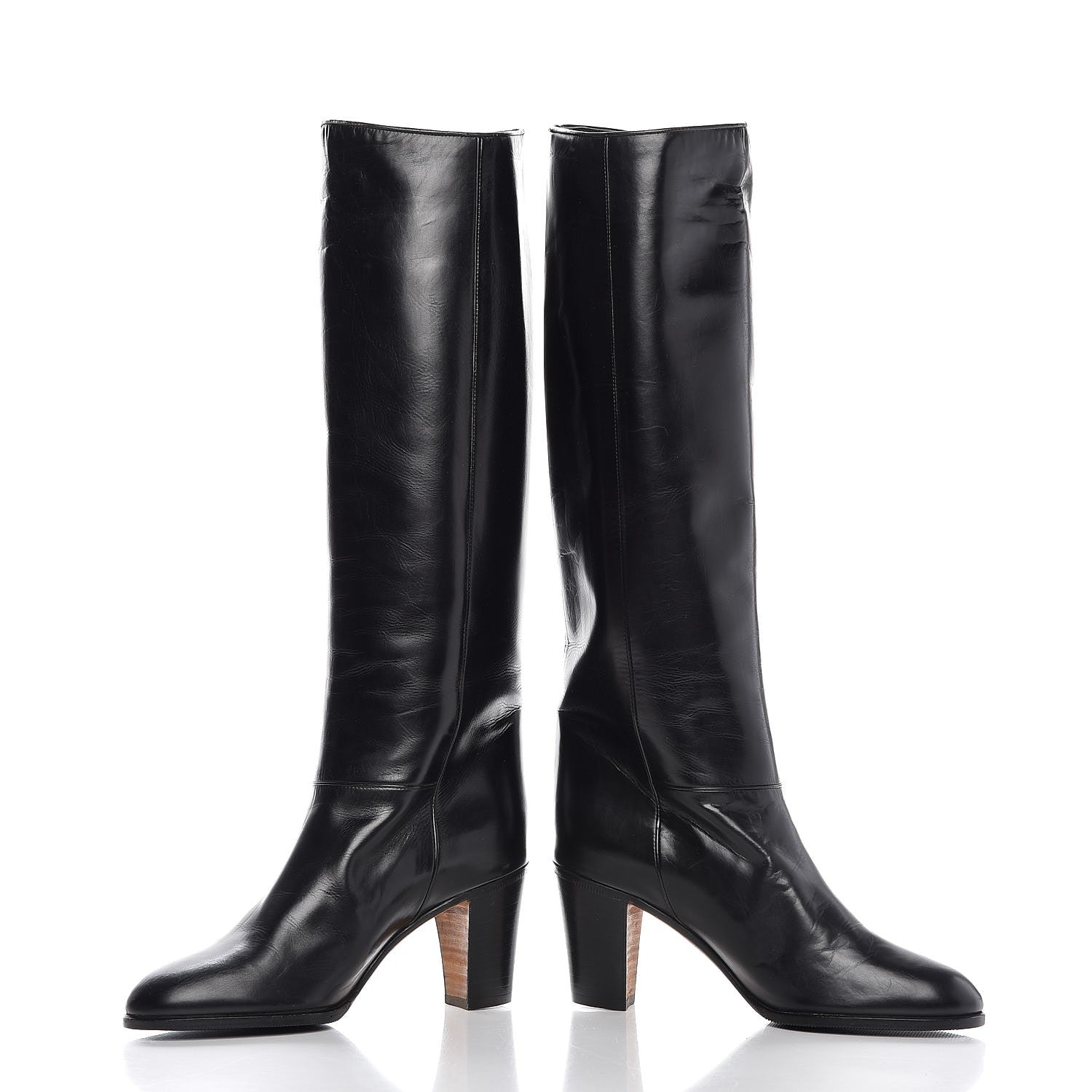 Gucci Calfskin Tall Boots 35.5 Black 6 of 12