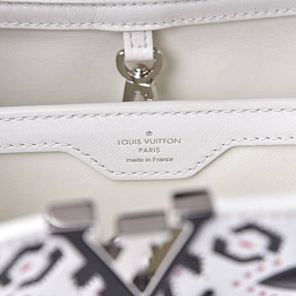 Louis Vuitton Taurillon Fleur Motif Capucines BB Black White 6 of 9
