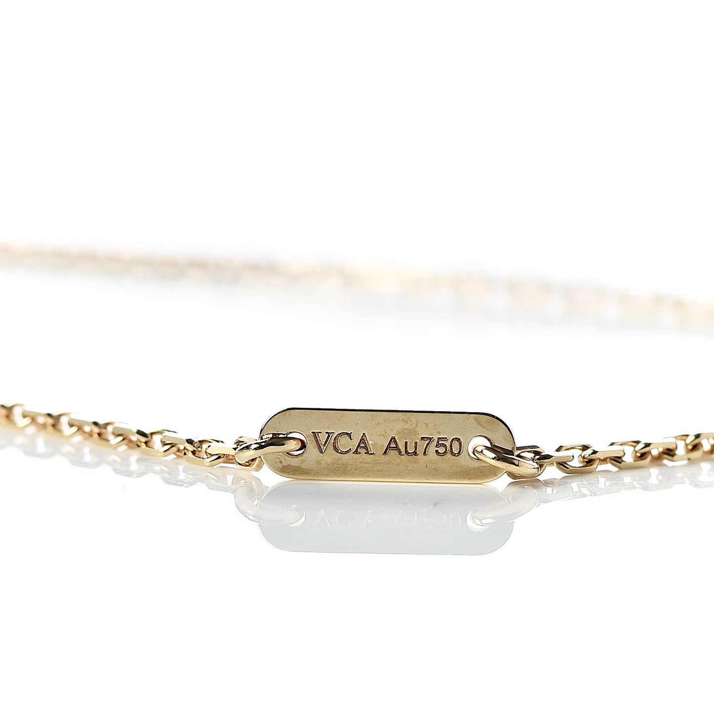 18K Yellow Gold Mother of Pearl Sweet Alhambra Butterfly Pendant Necklace