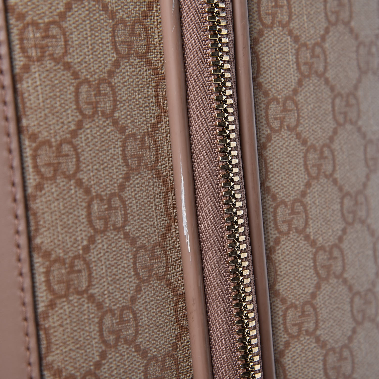 Gucci GG Supreme Monogram Selleria Calfskin Four Wheel Carry On Suitcase Winter Rose 12 of 23