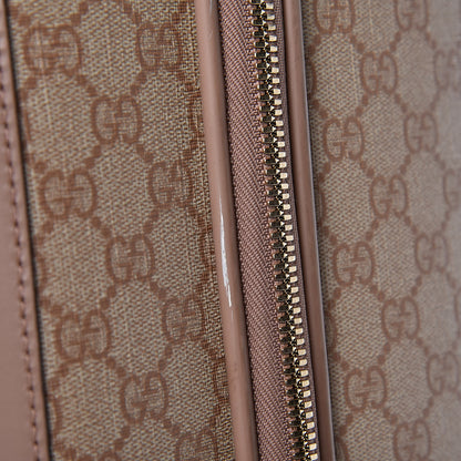 Gucci GG Supreme Monogram Selleria Calfskin Four Wheel Carry On Suitcase Winter Rose 12 of 23