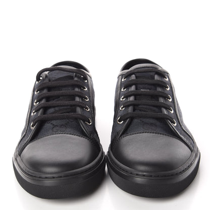 Gucci GG Monogram Calfskin Womens Low Top Sneakers 38 Piombo Black 2 of 8