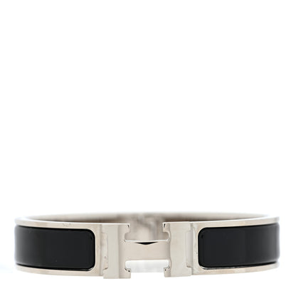 Hermes Enamel Narrow Clic Clac H Bracelet PM Black 1 of 4