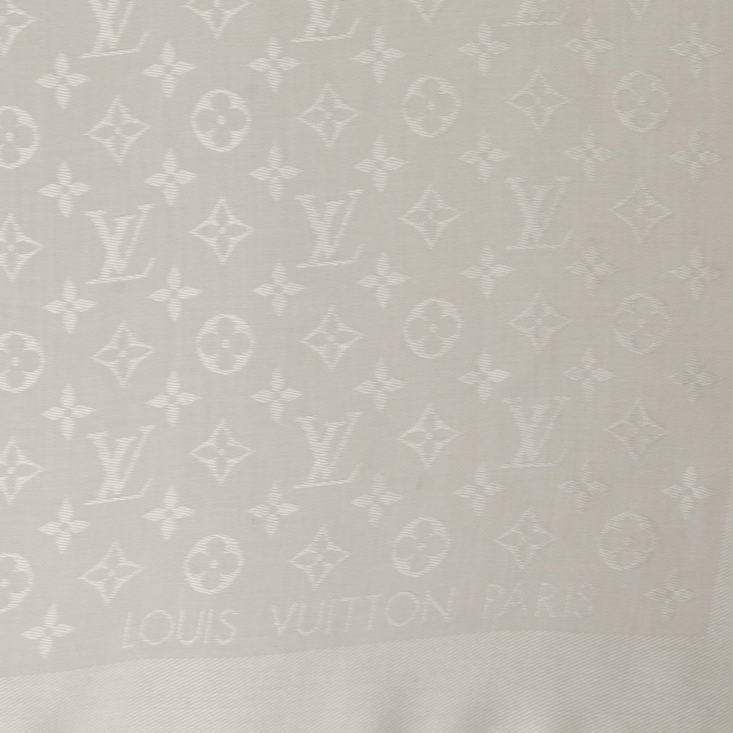 Silk Wool Monogram Shawl Beige