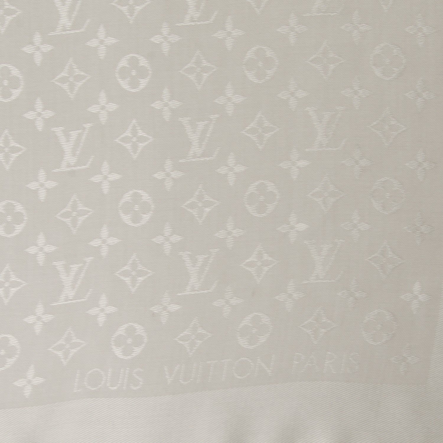 Louis Vuitton Silk Wool Monogram Shawl Beige 4 of 5