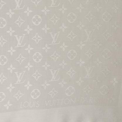 Louis Vuitton Silk Wool Monogram Shawl Beige 4 of 5