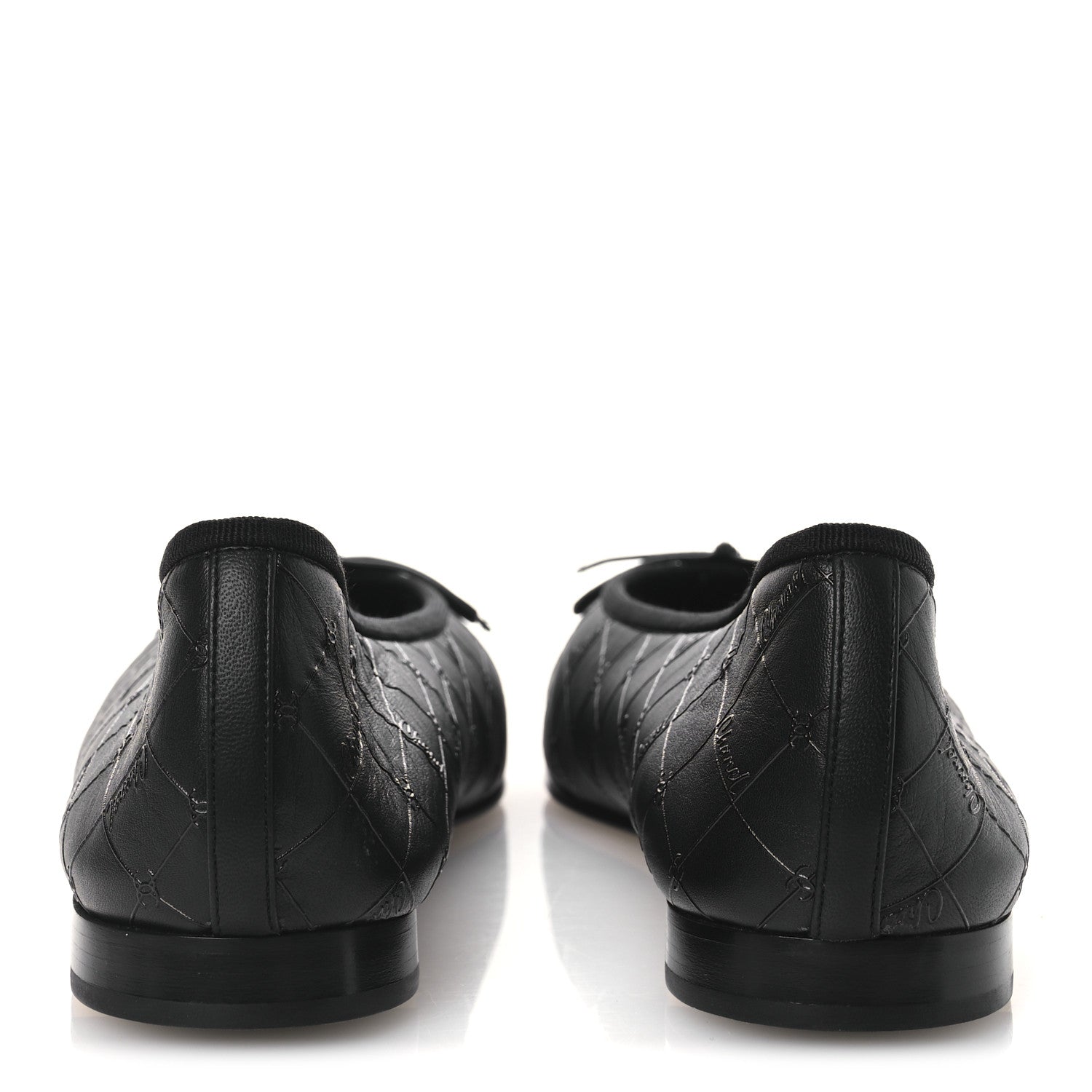 Chanel Printed Lambskin Patent Cap Toe Ballerina Flats 42 Black 6 of 11