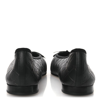 Chanel Printed Lambskin Patent Cap Toe Ballerina Flats 42 Black 6 of 11