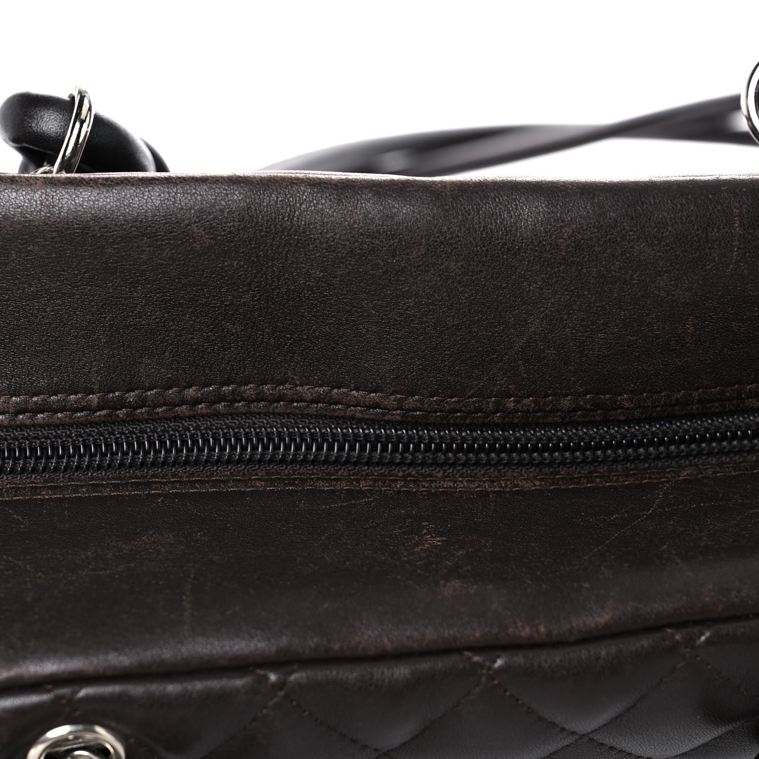 Chanel Calfskin Quilted Large Cambon Bowler Dark Brown 18 of 22