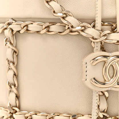 Chanel Lambskin Bucket Chain Drawstring Bag Beige 8 of 10