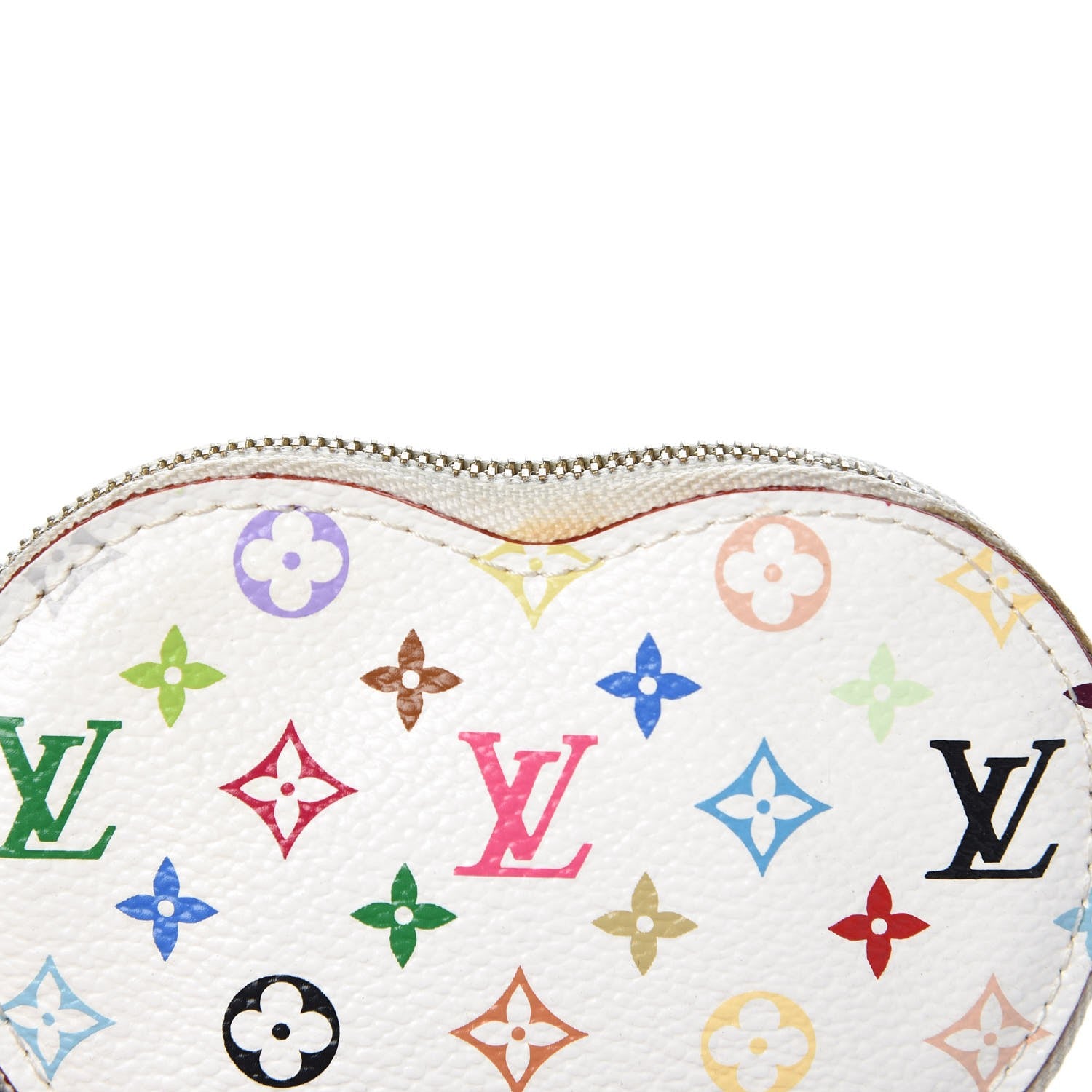 Louis Vuitton Monogram Multicolor Coeur Heart Coin Purse White 7 of 9