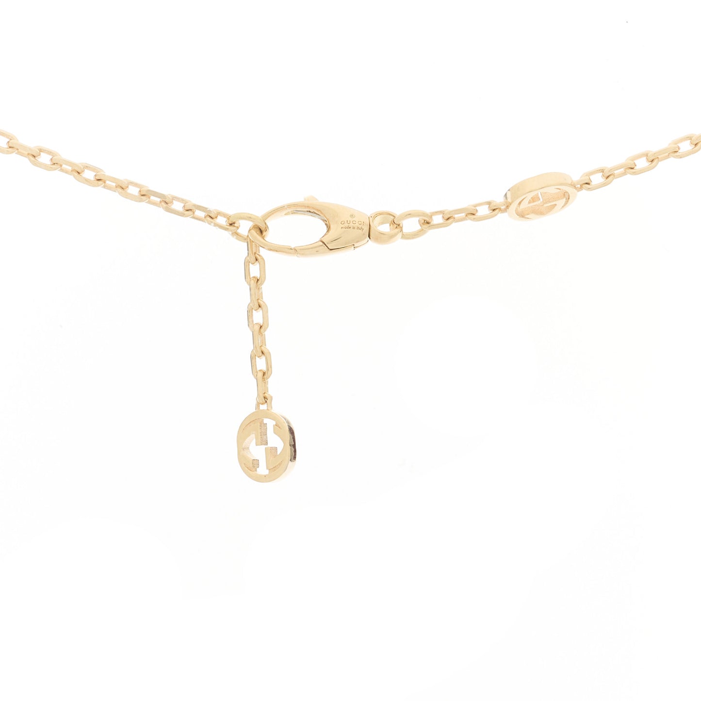 18K Yellow Gold Running GG Station Necklace