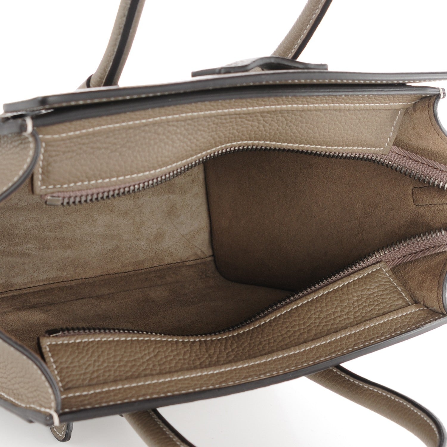 Celine Drummed Calfskin Nano Luggage Souris 6 of 8