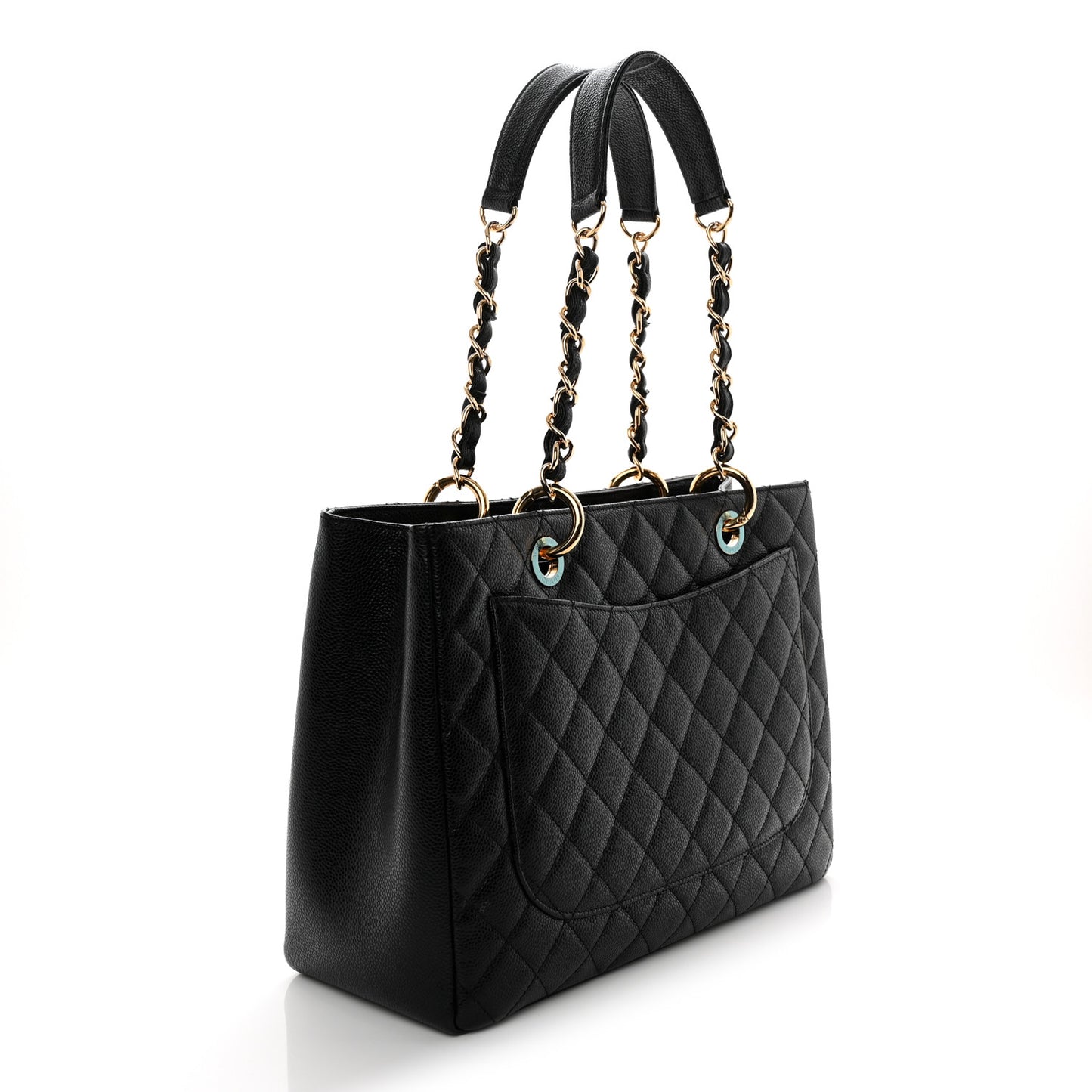 Caviar Quilted Grand Shopping Tote GST Black