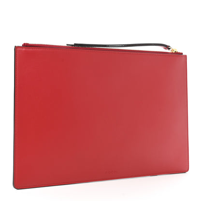 Gucci GG Supreme Monogram Bosco Patch Zip Pouch Beige Malva Hibiscus Red 3 of 8