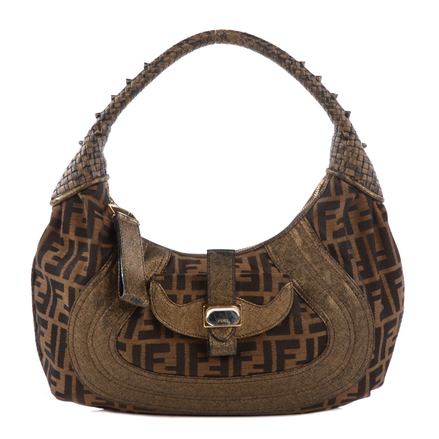 Fendi Zucca Spalmati Spy Hobo Tobacco 1 of 9