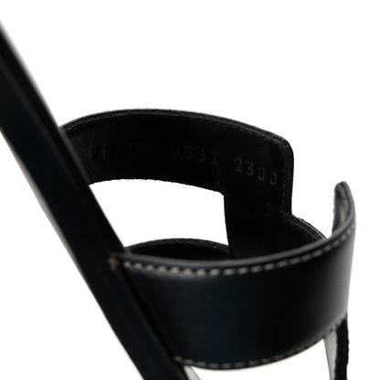 Hermes Box Calfskin Oran Sandals 38 Black 9 of 10
