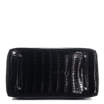 Hermes Matte Porosus Crocodile Birkin 35 Black 19 of 30