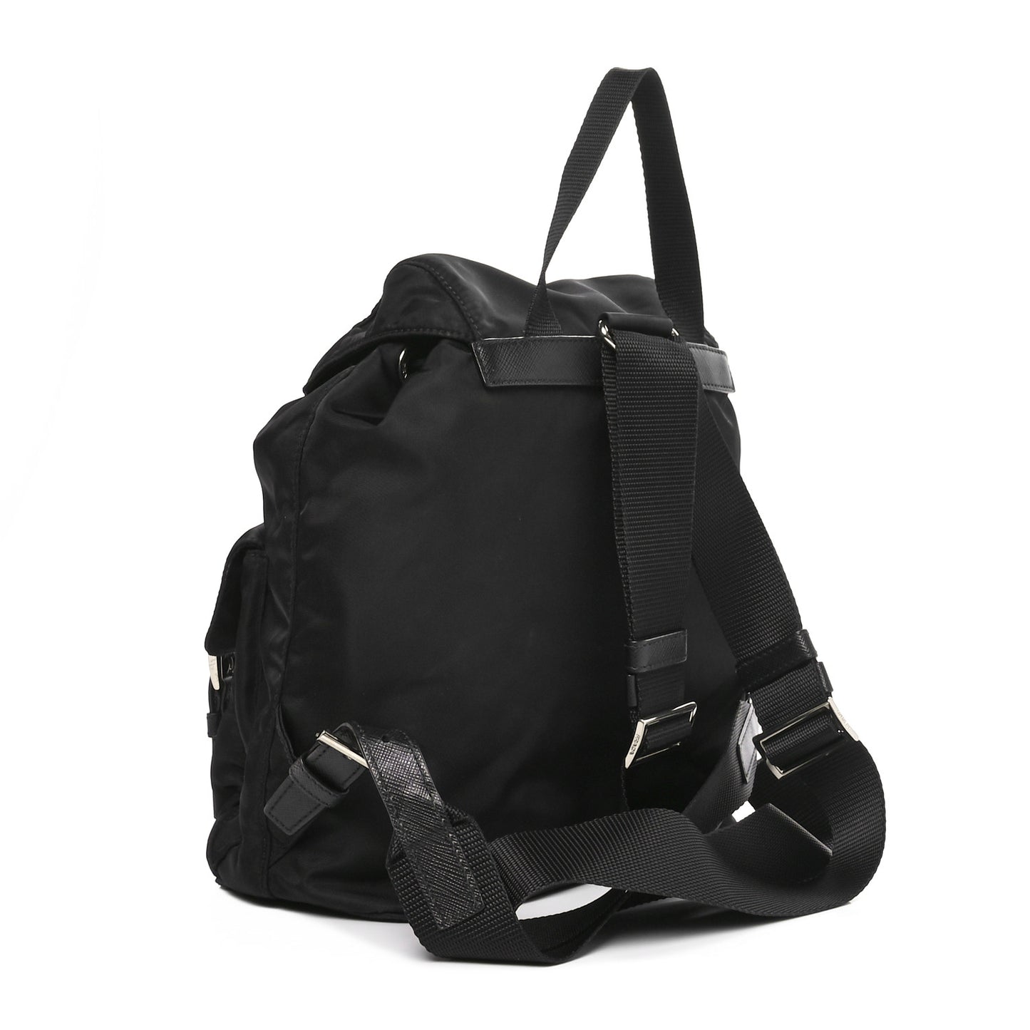 Tessuto Nylon Saffiano Small Backpack Black