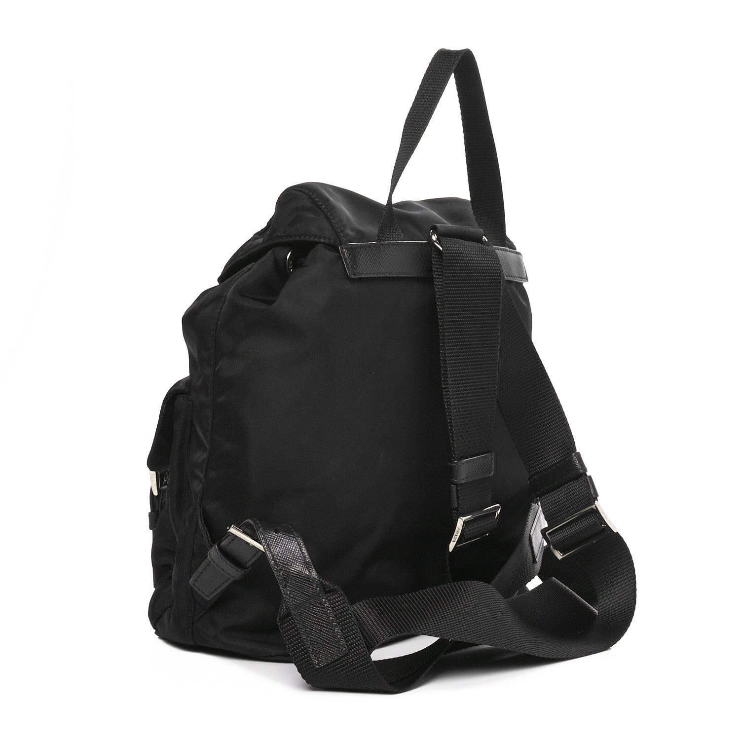 Prada Tessuto Nylon Saffiano Small Backpack Black 3 of 9