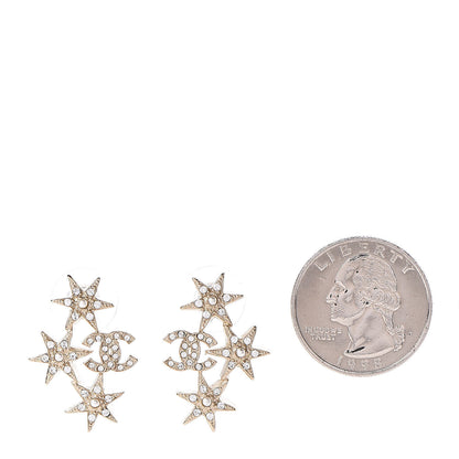 Chanel Crystal CC Star Earrings Gold 2 of 5
