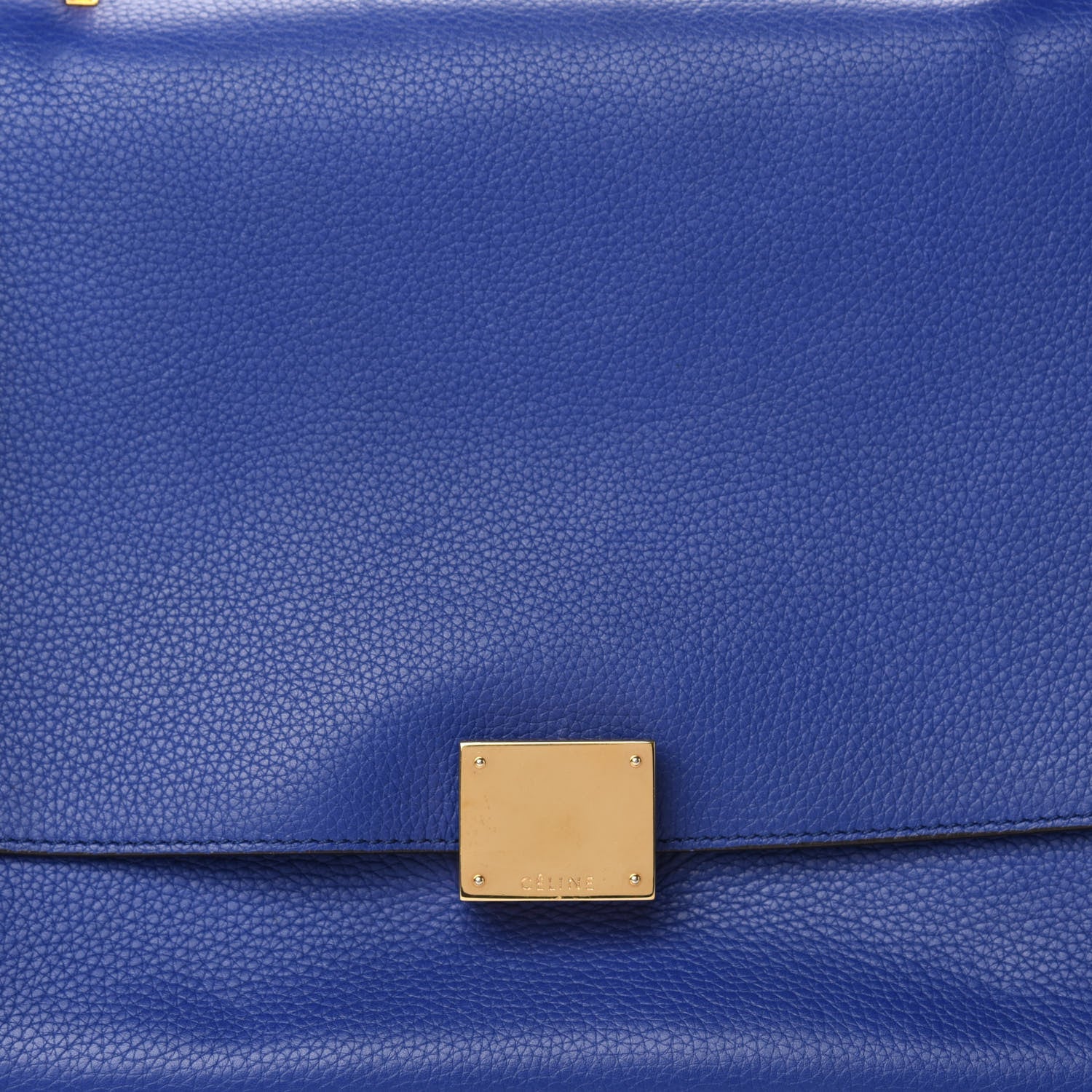Celine Drummed Calfskin Suede Small Trapeze Indigo 12 of 12