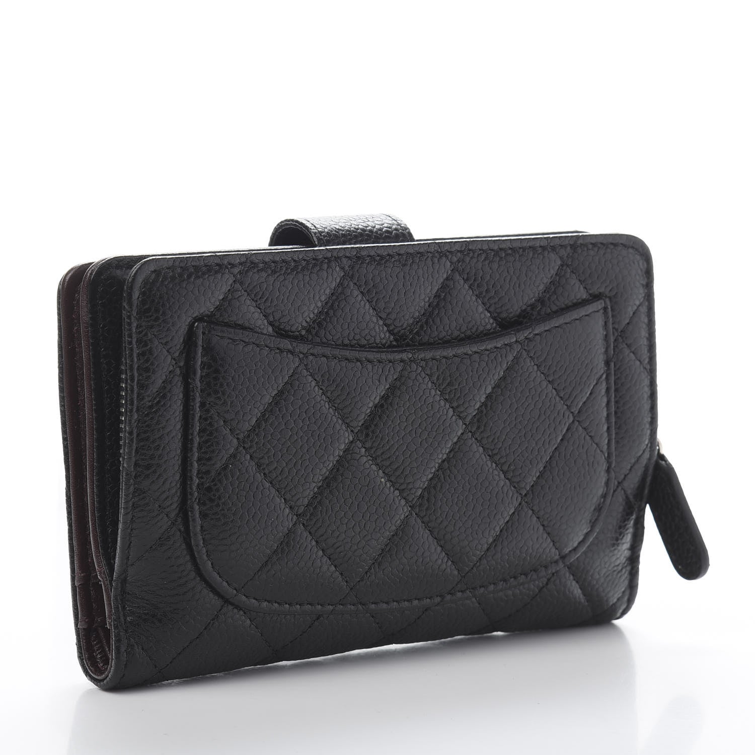 Chanel Caviar Quilted Zipped Pocket Wallet Black 3 of 12