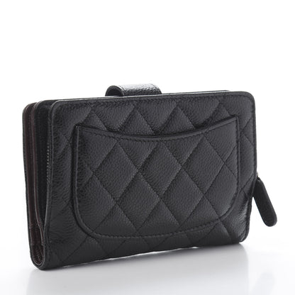 Chanel Caviar Quilted Zipped Pocket Wallet Black 3 of 12