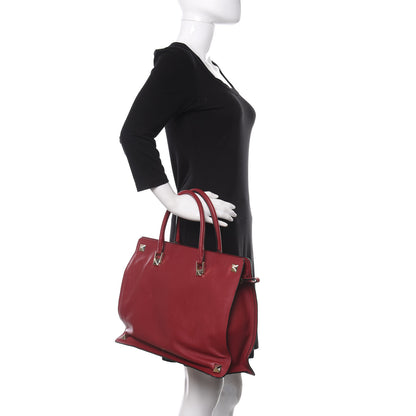 Valentino Garavani Vitello Macro Rockstud Runway Tote Scarlet 2 of 10