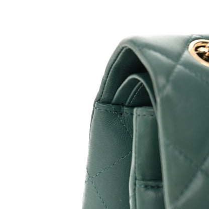 Chanel Lambskin Quilted Jumbo Double Flap Green 15 of 18