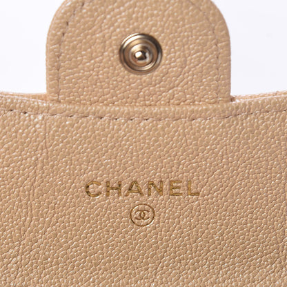 Chanel Iridescent Caviar Quilted Flap Card Holder Wallet Beige 6 of 11