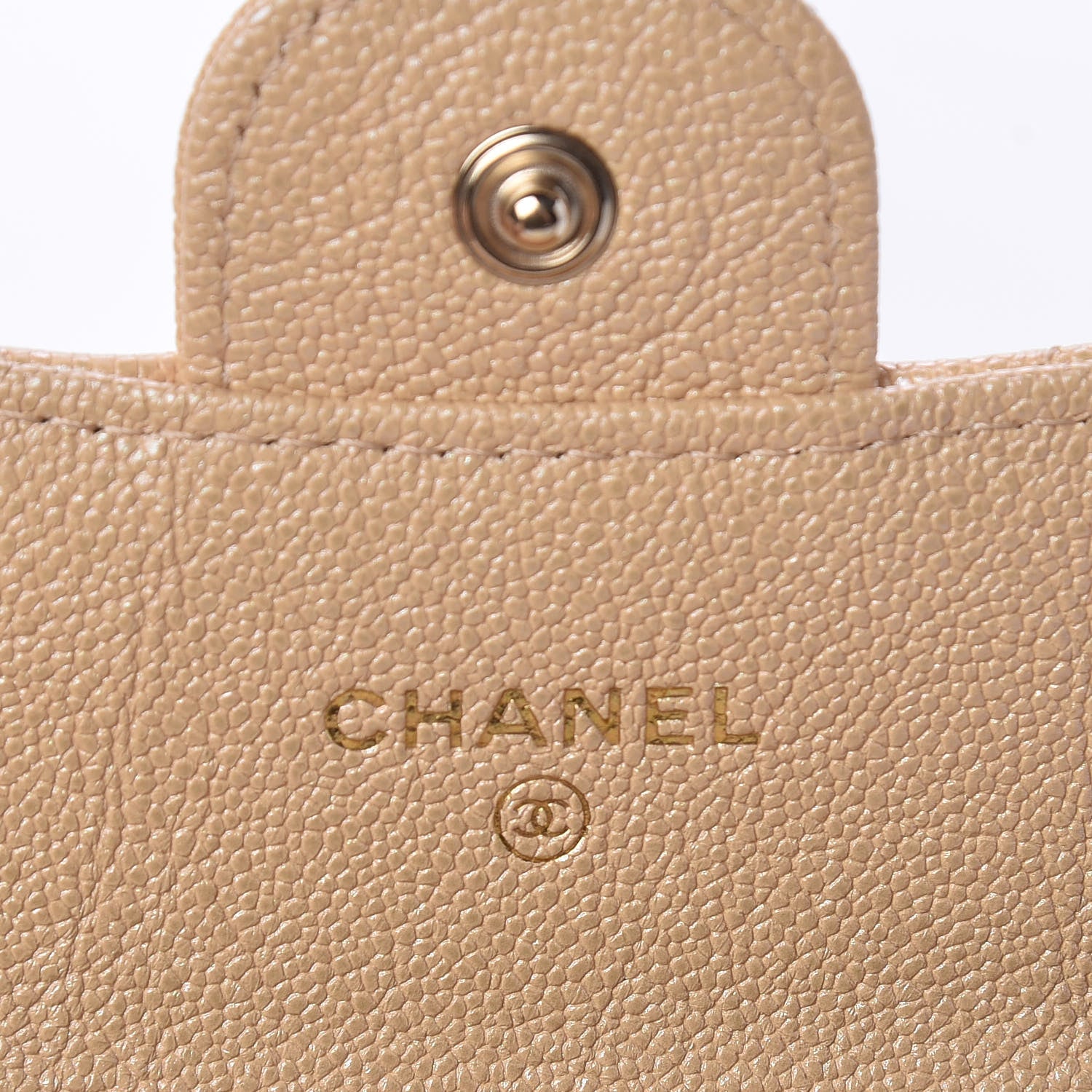 Chanel Iridescent Caviar Quilted Flap Card Holder Wallet Beige 6 of 11