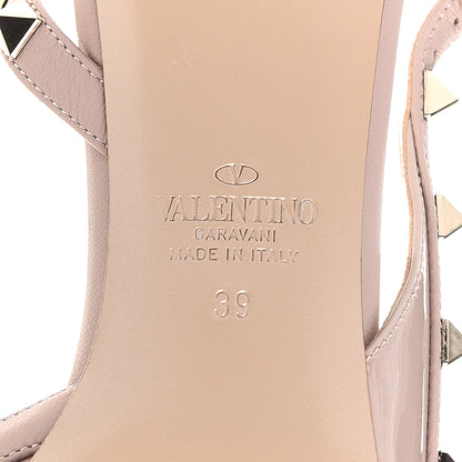 Valentino Garavani Patent Rockstud Half D'Orsay Slingback 50mm Pumps 39 Poudre 7 of 14