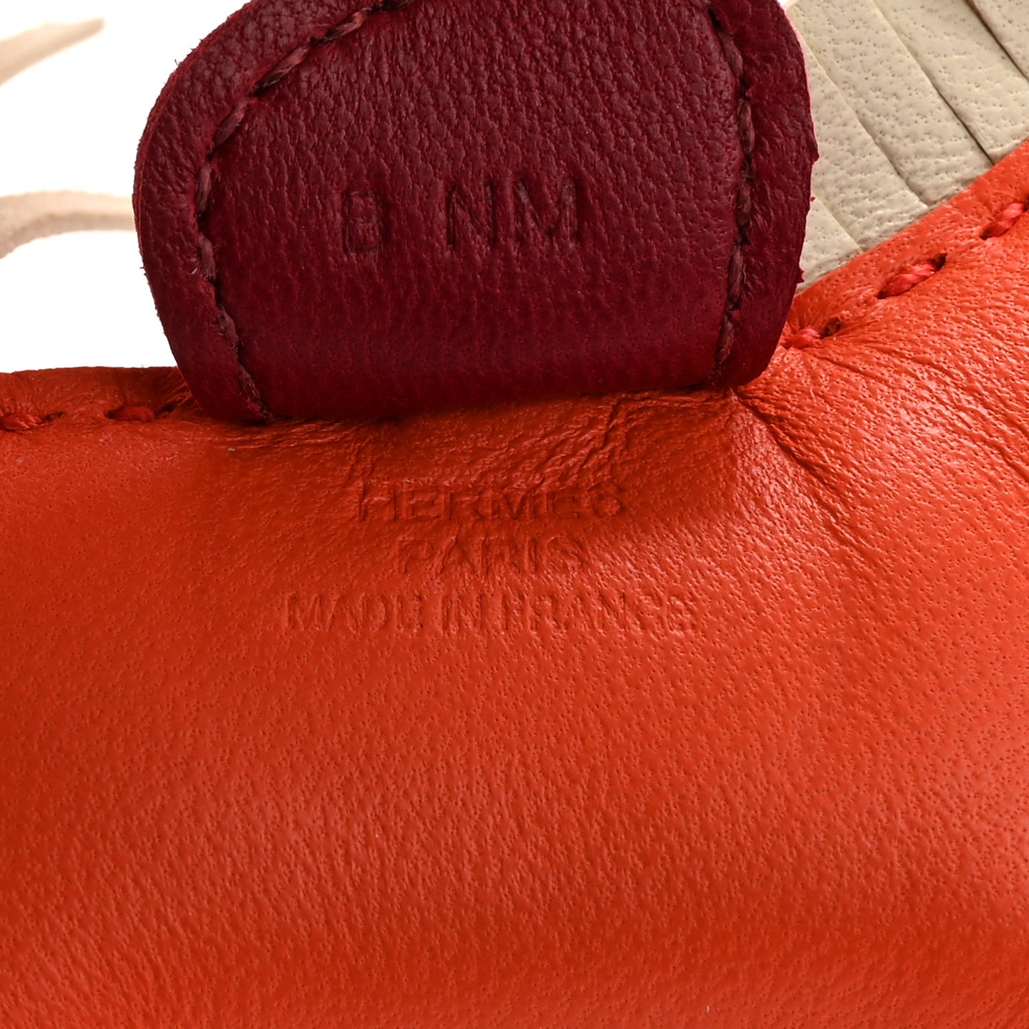 Milo Lambskin Grigri Rodeo Horse Bag Charm PM Orange Poppy Craie Cornaline