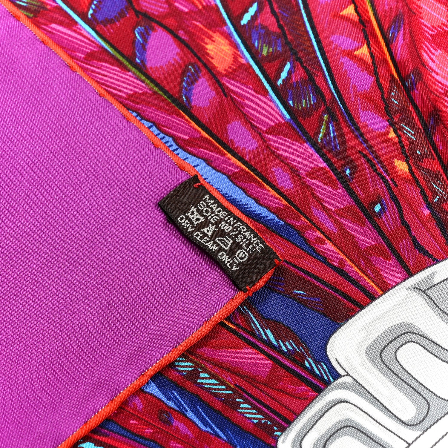 Hermes Silk Mexique Scarf 90 Fuchsia 3 of 5