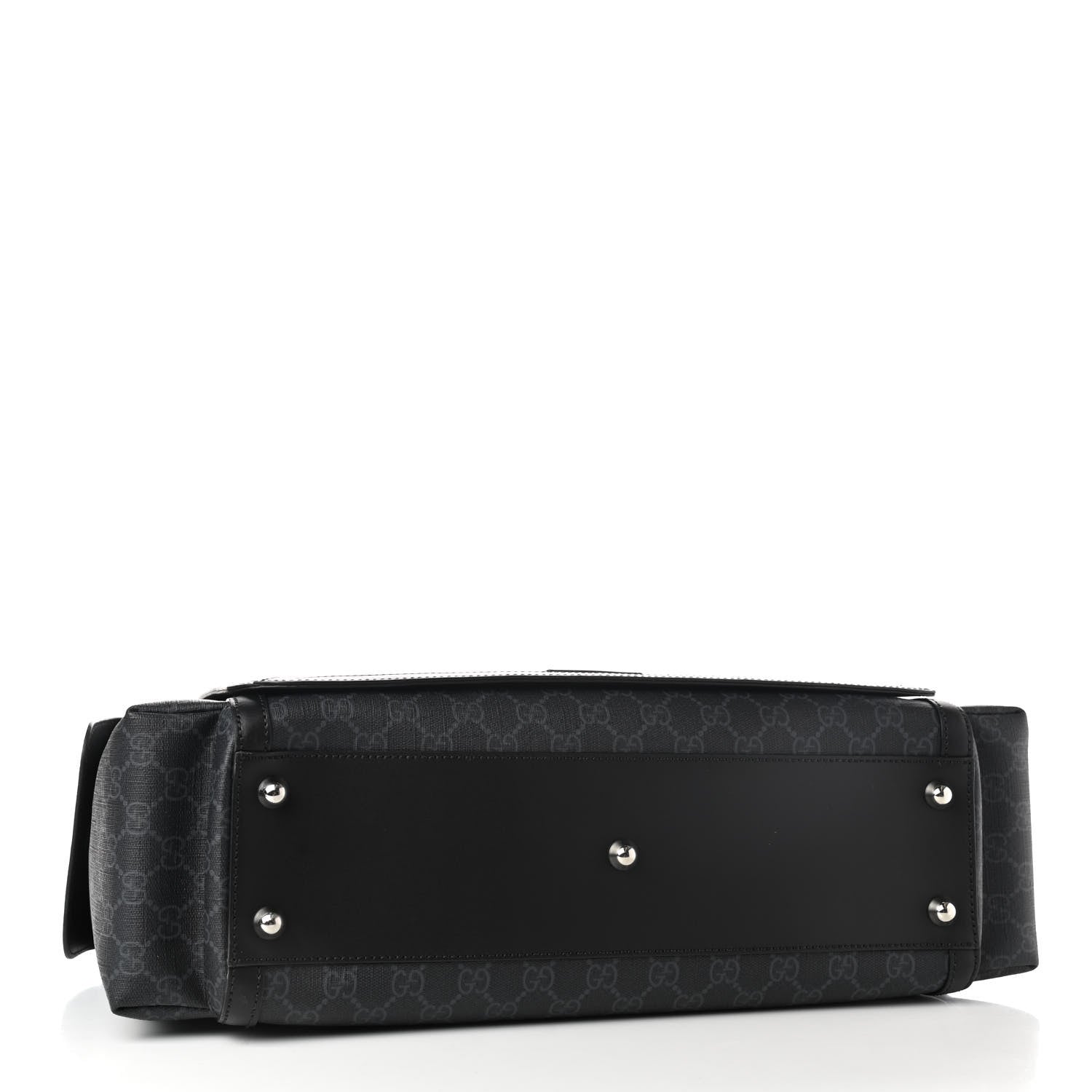 Gucci GG Supreme Monogram Web Messenger Diaper Bag Black Grey 5 of 11