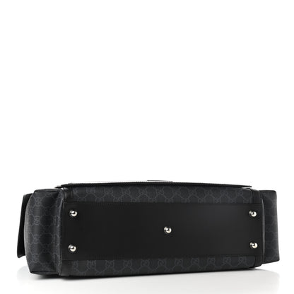 Gucci GG Supreme Monogram Web Messenger Diaper Bag Black Grey 5 of 11