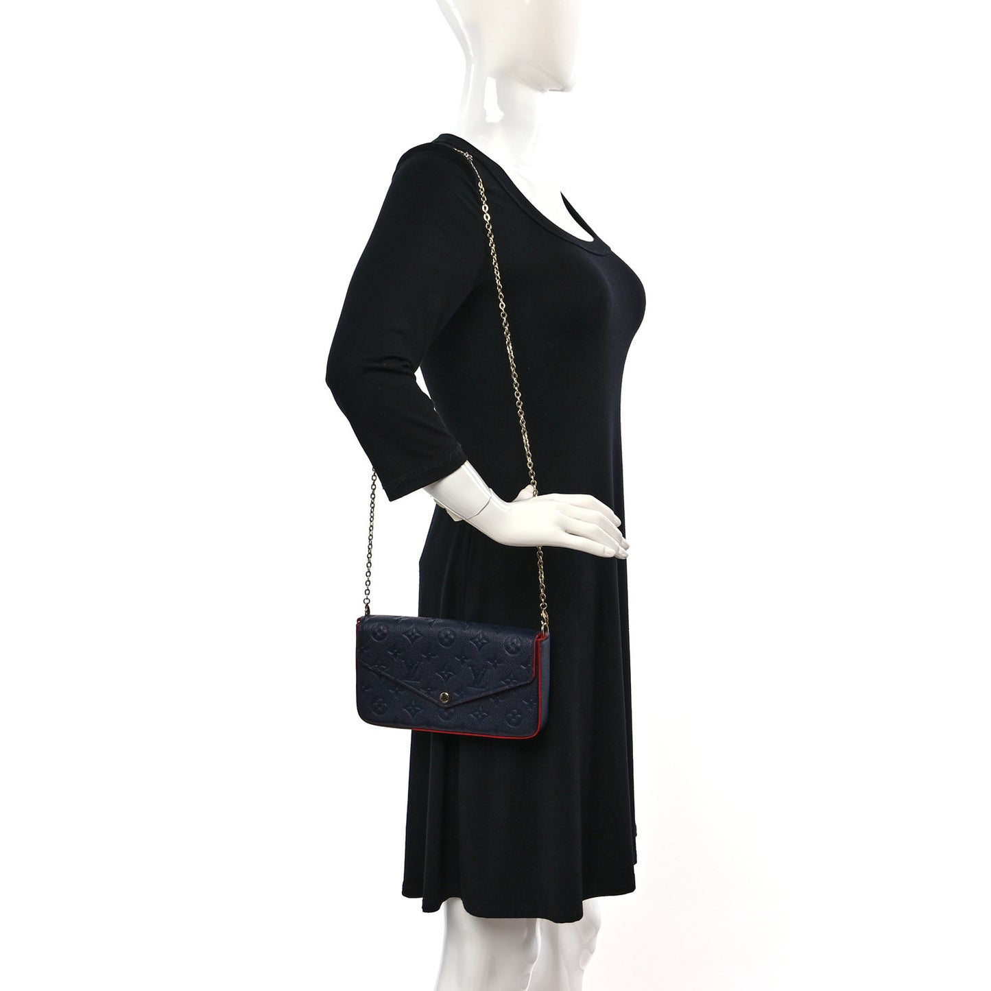 Empreinte Pochette Felicie Chain Wallet Marine Rouge